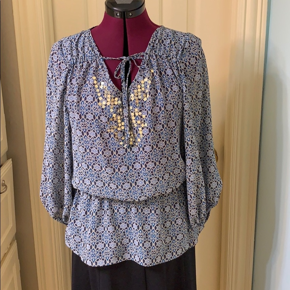 Embellished peasant style top